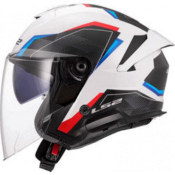 LS2 OF618 Verso II Air Gloss White Blue Red Κράνος Μηχανής Jet 1500gr