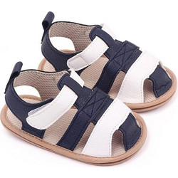 Childrenland Βρεφικά Πέδιλα Αγκαλιάς Navy Μπλε Άσπρο D3019