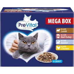Prevital Mega Box Adult with Lamb, Beef, Rabbit & Chicken in Gravy 24x100gr
