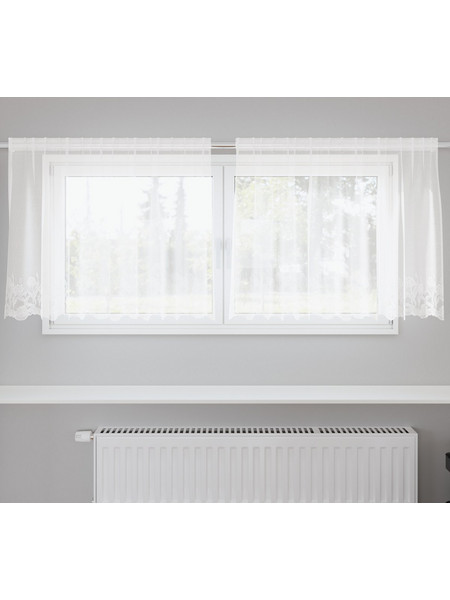 vidaXL Κουρτίνα Παραθύρου Floral με Τούνελ & Δαντέλα 200x80 4107761 Λευκή