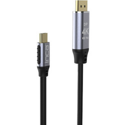 Inca Καλώδιο DisplayPort to USB-C Male 2m Black ITCD-20