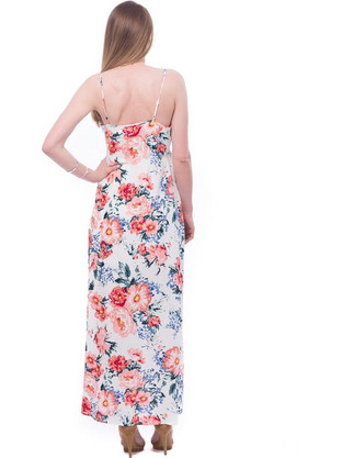 MinkPink Maxi Καλοκαιρινό Βραδινό Φόρεμα Floral Λευκό IM16S1477