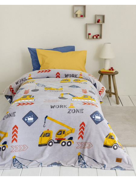 Nima Παιδική Κουβέρτα Fleece Work Zone 150x220 Γκρι
