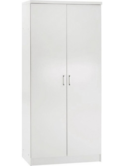 Klikareto Δίφυλλη Ντουλάπα Ρούχων Real Λευκή 80x42.5x180.5cm 100-03772