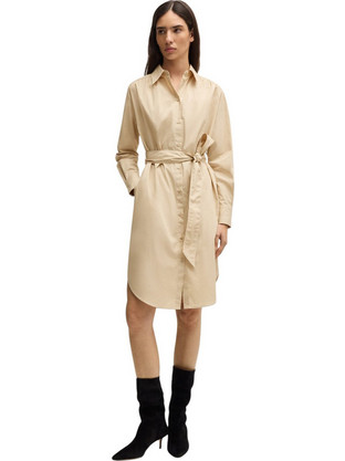 Hugo Boss Midi Καθημερινό Φόρεμα Σεμιζιέ Μπεζ 50540368-287