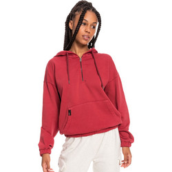 Roxy Down The Line Γυναικείο Φούτερ Oversized με Κουκούλα & Τσέπες Κόκκινο ERJFT04471-RRR0