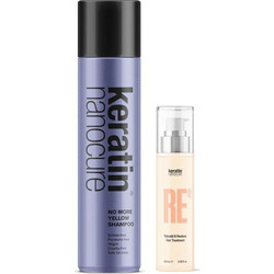 Keratin Nanocure No More Yellow Σετ Περιποίησης Μαλλιών Serum 100ml + Σαμπουάν 500ml
