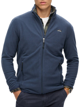 Superdry Ανδρική Ζακέτα Fleece με Φερμουάρ Navy Μπλε M2014195A-JUA
