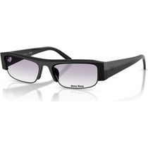 Miu Miu MUB07S 16K04O Γυναικεία Γυαλιά Ηλίου Τετράγωνα Κοκάλινα Μαύρα με Μαύρο Φακό