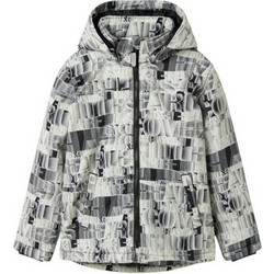 Name It Παιδικό Μπουφάν Χειμωνιάτικο Softshell Αδιάβροχο Γκρι Λευκό 13242823