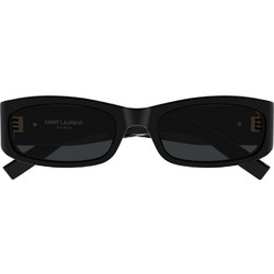Saint Laurent SLM152 001 Ανδρικά Γυαλιά Ηλίου Ορθογώνια Κοκάλινα Μαύρα με Μαύρο Φακό