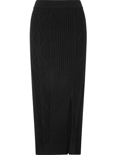 DKNY Μακριά Φούστα Πλεκτή Ψηλόμεση Pencil Μαύρη DJ4R0377-BLK