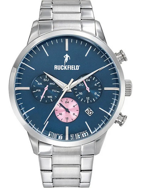Ruckfield Multifunction Ανδρικό Ρολόι Χρονογράφος με Ασημί Μεταλλικό Μπρασελέ 685221