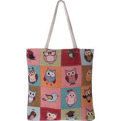 Silk Fashion Owl 10 Υφασμάτινη Τσάντα Θαλάσσης Ώμου Πολύχρωμη 45x45cm