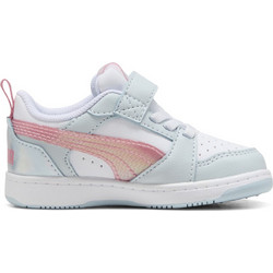 Puma Rebound V6 Παιδικά Sneakers Λευκά Βεραμάν Σομόν 402784-01