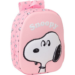Safta Snoopy 3D Σχολική Τσάντα Πλάτης Νηπιαγωγείου Ροζ 622544890