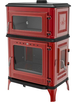 Thermozoff 8020 CK Μαντεμένια Ξυλόσομπα με Φούρνο 10.8kW Κόκκινη