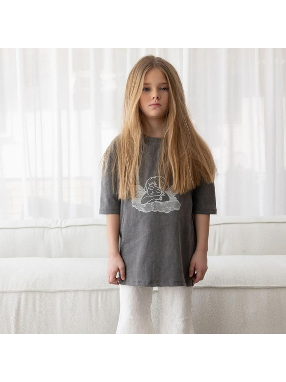 Alice Παιδικό T-Shirt Κοντομάνικο Ανθρακί S24-A14061