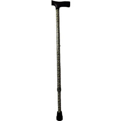 Medical Brace Black Floral Μπαστούνι Μονόποδο Αλουμινίου Πτυσσόμενο 73-95,5cm MB.HC0352