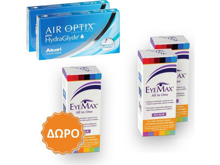 Alcon Μηνιαίοι Φακοί Επαφής 12τμχ + 2 Υγρά Eyemax All In One 360ml + 1 Υγρό Eyemax All In One 360ml