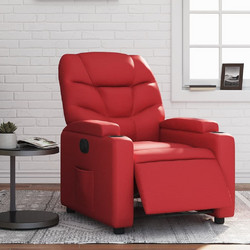 vidaXL Πολυθρόνα Relax με Υποπόδιο Ανακλινόμενη Δερματίνη Κόκκινη 3204649