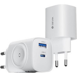 Devia RCE-2301ACL 2in1 Φορτιστής χωρίς Καλώδιο με Θύρα USB-A & Θύρα USB-C 22W Power Delivery