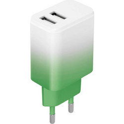 Setty Gradient Φορτιστής χωρίς Καλώδιο με 2 Θύρες USB-A 18W Power Delivery White Lime