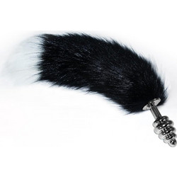 Lovetoy Metal Spiral Πρωκτική Σφήνα Tail Plug 40cm Ασημί Μαύρη