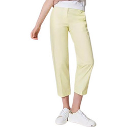 TWINSET Υφασμάτινο Γυναικείο Παντελόνι Chino Κανονική Εφαρμογή Κίτρινο 251AX2112