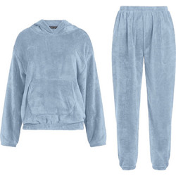Celestino Γυναικείο Σετ Φόρμας Fleece με Λάστιχο Γαλάζιο WT1019.0110