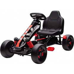 AIYAPLAY Ποδοκίνητο Μονοθέσιο Παιδικό Go Cart με Πετάλια Μαύρο Κόκκινο 370-395V00RD