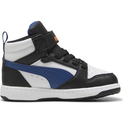Puma Rebound V6 Παιδικά Sneakers Μποτάκια Λευκά Μαύρα Royal Blue 396542-31