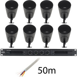 Sirus I-Amp Drop Gastro 6 Bundle Sirus Drop 6 Σετ Ηχεία Οροφής Μαύρα