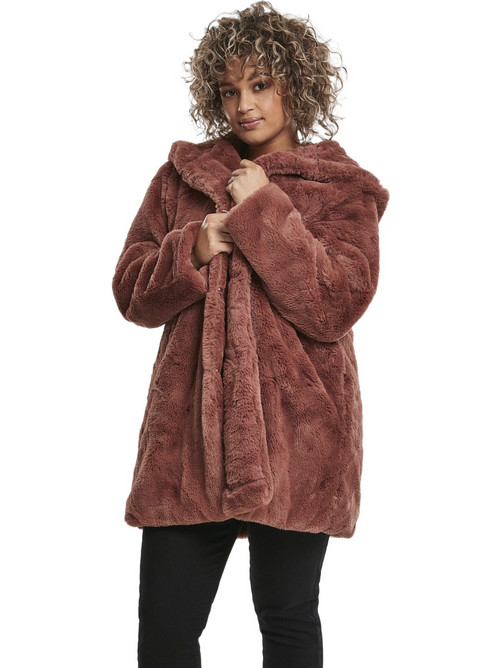 Urban Classics Γυναικεία Γούνα με Κουκούλα Καφέ TB2375-01472