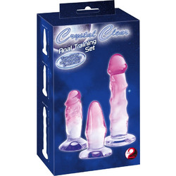 You2Toys Crystal Clear Anal Training Πρωκτικές Σφήνες Διαφανείς Ροζ 3τμχ