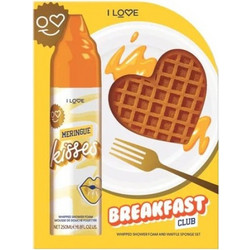 I Love Breakfast Club Whipped Shower Foam 250ml + Waffle Body Sponge