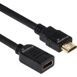 MediaRange Καλώδιο HDMI 2.0 HDMI Male to HDMI Female 2m Black