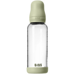 BIBS Γυάλινο Μπιμπερό με Θηλή Σιλικόνης κατά των Κολικών 0+ Μηνών Sage 240ml