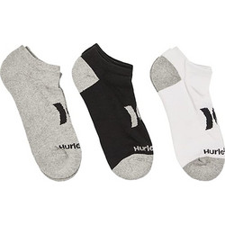 Hurley Ανδρικές Κάλτσες Κοντές με Σχέδια Μαύρες Λευκές Γκρι 3Pack MSOEU00004-110
