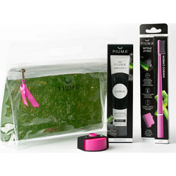 Piuma Bamboo Carbon Οδοντόβουρτσα Φούξια + Οδοντόκρεμα 75ml + Νεσεσέρ