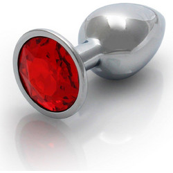 Ouch! Metal Small Πρωκτική Σφήνα Diamond Plug 7cm Ασημί Κόκκινη
