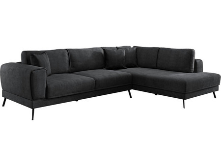 HomeMarkt ZENORA Γωνιακός Καναπές Κρεβάτι Δεξιά Γωνία Ανθρακί 304x212x80cm HM3337.01R