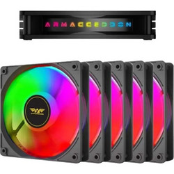 Armaggeddon Chroma 3000 Case Fan 120mm ARGB με Σύνδεση 3-Pin 4-Pin Molex 5τμχ Black