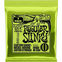 Ernie Ball 3221 Regular Slinky 3-Pack Σετ 6 Χορδές Ηλεκτρικής Κιθάρας Nickel Plated Steel 10-46"