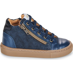 GBB Παιδικά Μποτάκια Navy Μπλε Suede με Φερμουάρ & Σκρατς AM329-42
