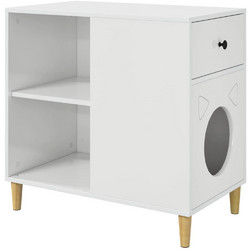 vidaXL Ξύλινo Σπιτάκι Γάτας 72x42.5x70cm Λευκό 8000684