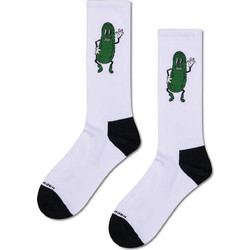 Happy Socks Pickle Ανδρικές Κάλτσες Ψηλές με Σχέδια Λευκές P004145