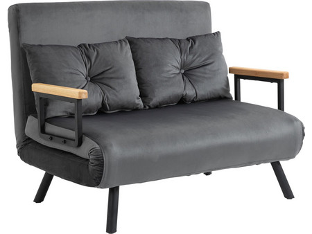 HOMCOM Διθέσιος Καναπές Κρεβάτι Γκρι 120x73x81cm 839-835V00CG