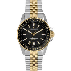 Jacques Lemans Liverpool Diver Ανδρικό Ρολόι με Ασημί Χρυσό Μεταλλικό Μπρασελέ 1-2205N