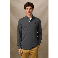 Hackett Ανδρική Μπλούζα Polo Μακρυμάνικη Ανθρακί HM5500004